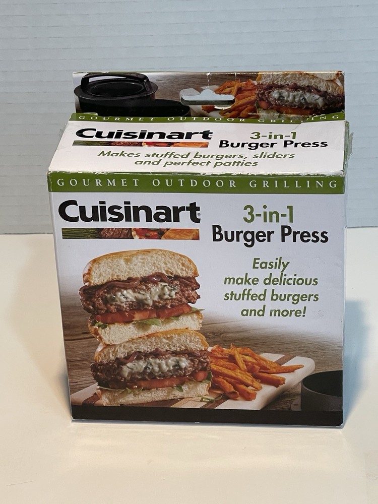 Cuisinart 3 in 1 Stuffed Burger Press Hamburger Patty Maker BBQ Grill Mold Tool