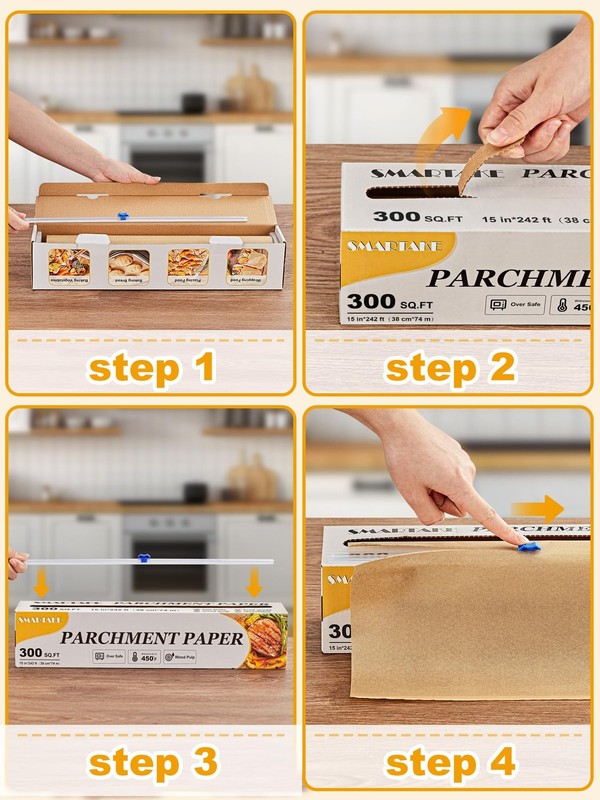 SMARTAKE Parchment Paper Roll for 15 inch x 242 ft, 300 sq.ft, Unbleached gallery