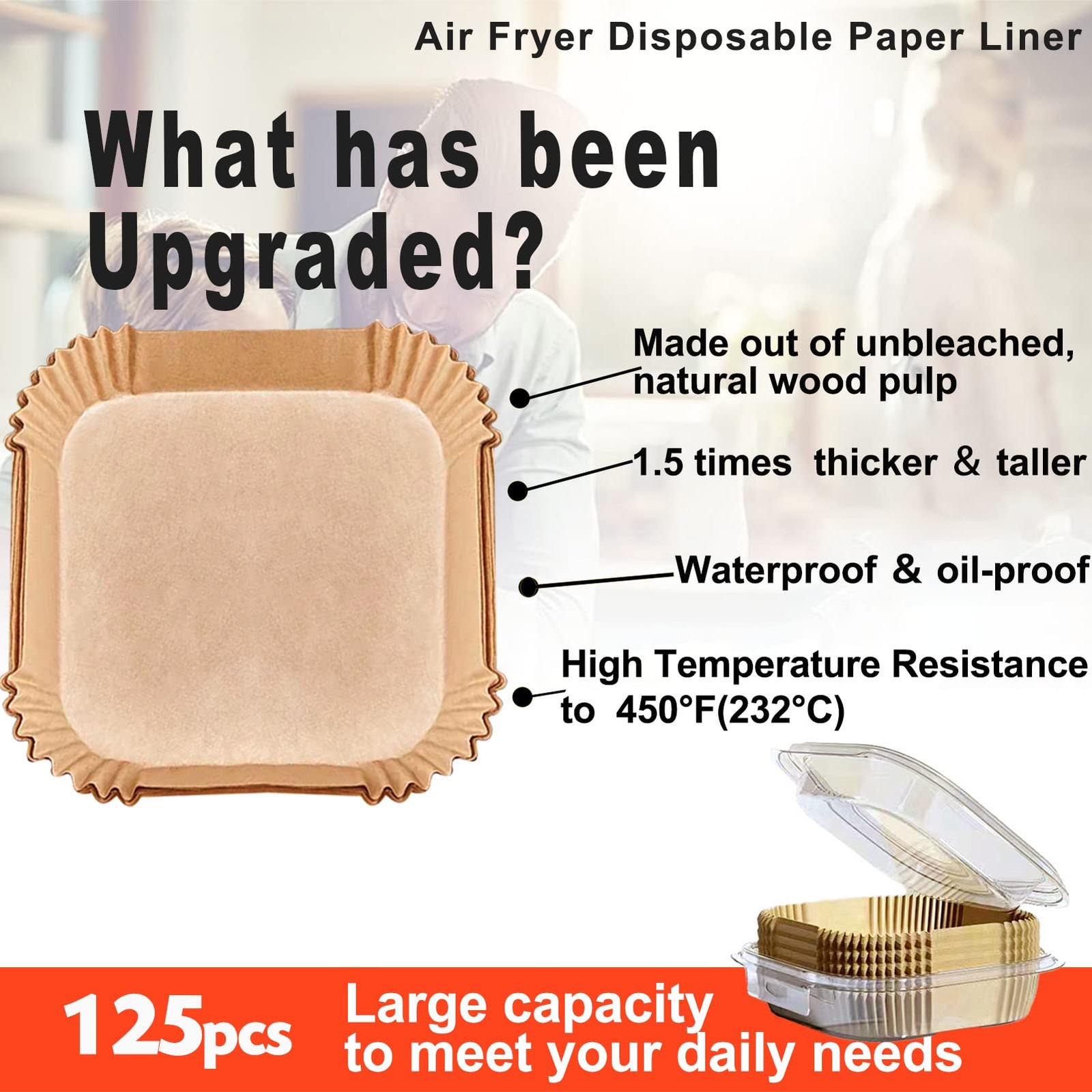 Air Fryer Liners Disposable 9 Inch, 9 inch 9" Square 125 pcs gallery