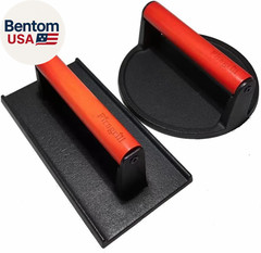 Burger Press 6.6″ round Heavy-Duty Cast Iron Smash Meat Steak with Wood Handle f