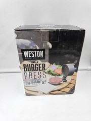 Weston Non-Stick Single Adjustable Thickness Burger Press Round Patty Maker, NIB