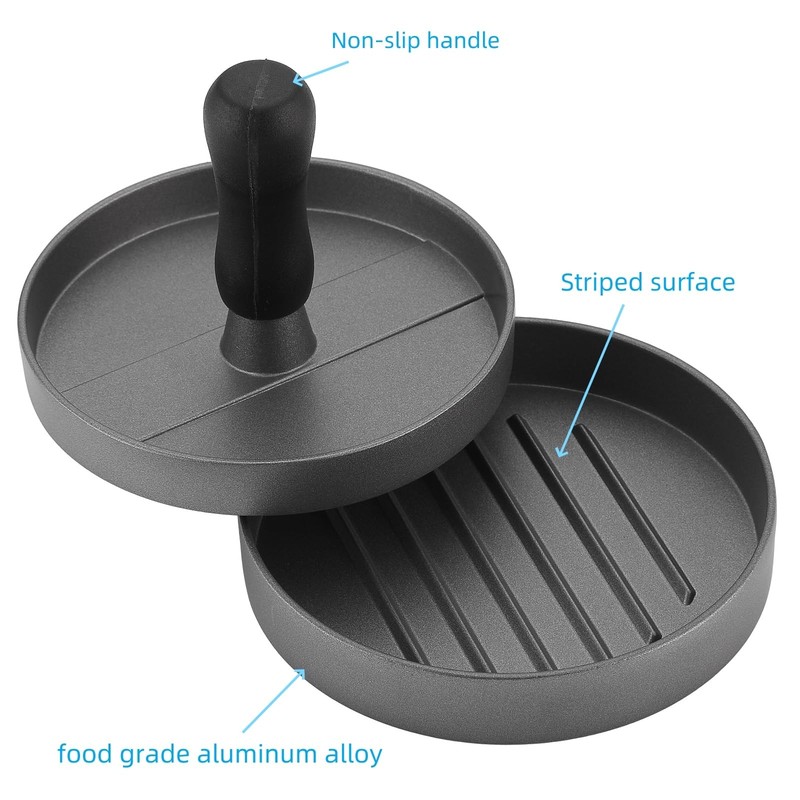 Burger Press with 100 Patty Papers, 4.5 inch Diameter Non-Stick Cast Aluminum Ha gallery