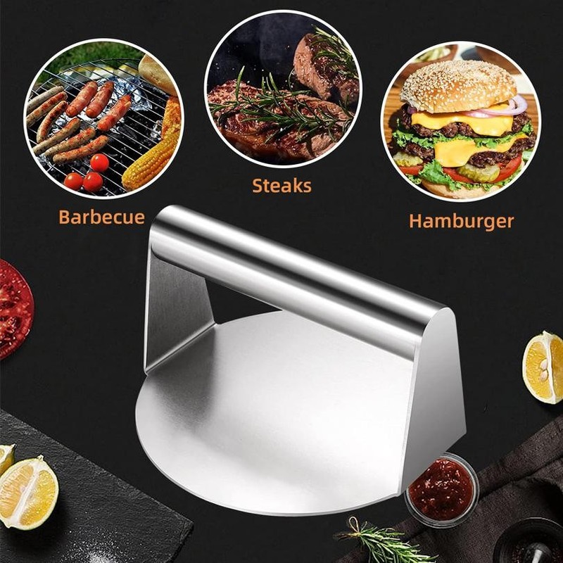 Stainless Steel Burger Press Meat Masher Mold – Kitchen Tool for Deli gallery