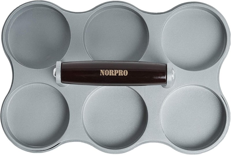 Norpro 6 Cavity Cast Aluminum 2 oz Mini Burger Press gallery