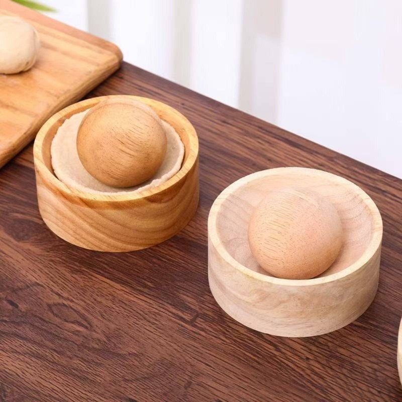 Wooden Dumpling Wrapper Press Solid Wood Wooden Pastry Presser Effort-Saving gallery