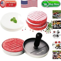 Professional Burger Press Set – Non-Stick Mold & 100 Patty Papers for BBQ Lovers
