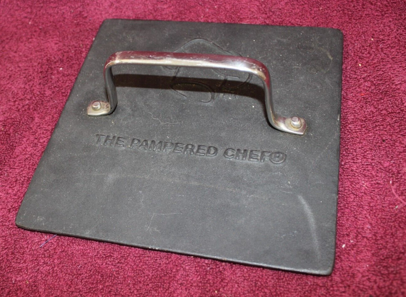 Pampered Chef Cast Iron Square Grill Press gallery