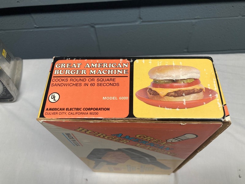 Great American Burger Machine Model 6000 American Electric Corp Vintage gallery