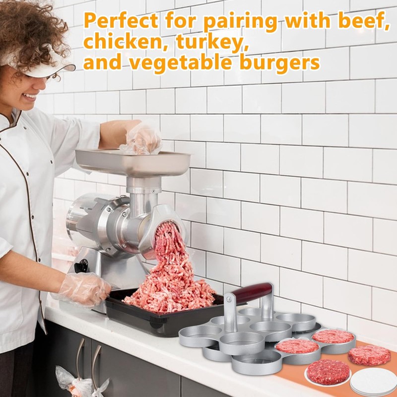 Prensa para hamburguesas, máquina para hacer hamburguesas pequeñas gallery