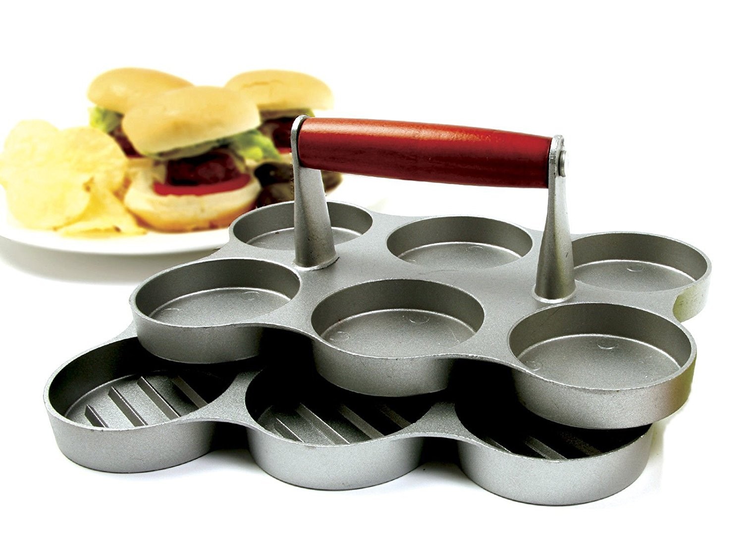 Norpro 6 Cavity Cast Aluminum 2 oz Mini Burger Press gallery