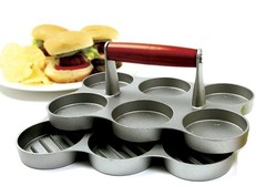 Norpro 6 Cavity Cast Aluminum 2 oz Mini Burger Press