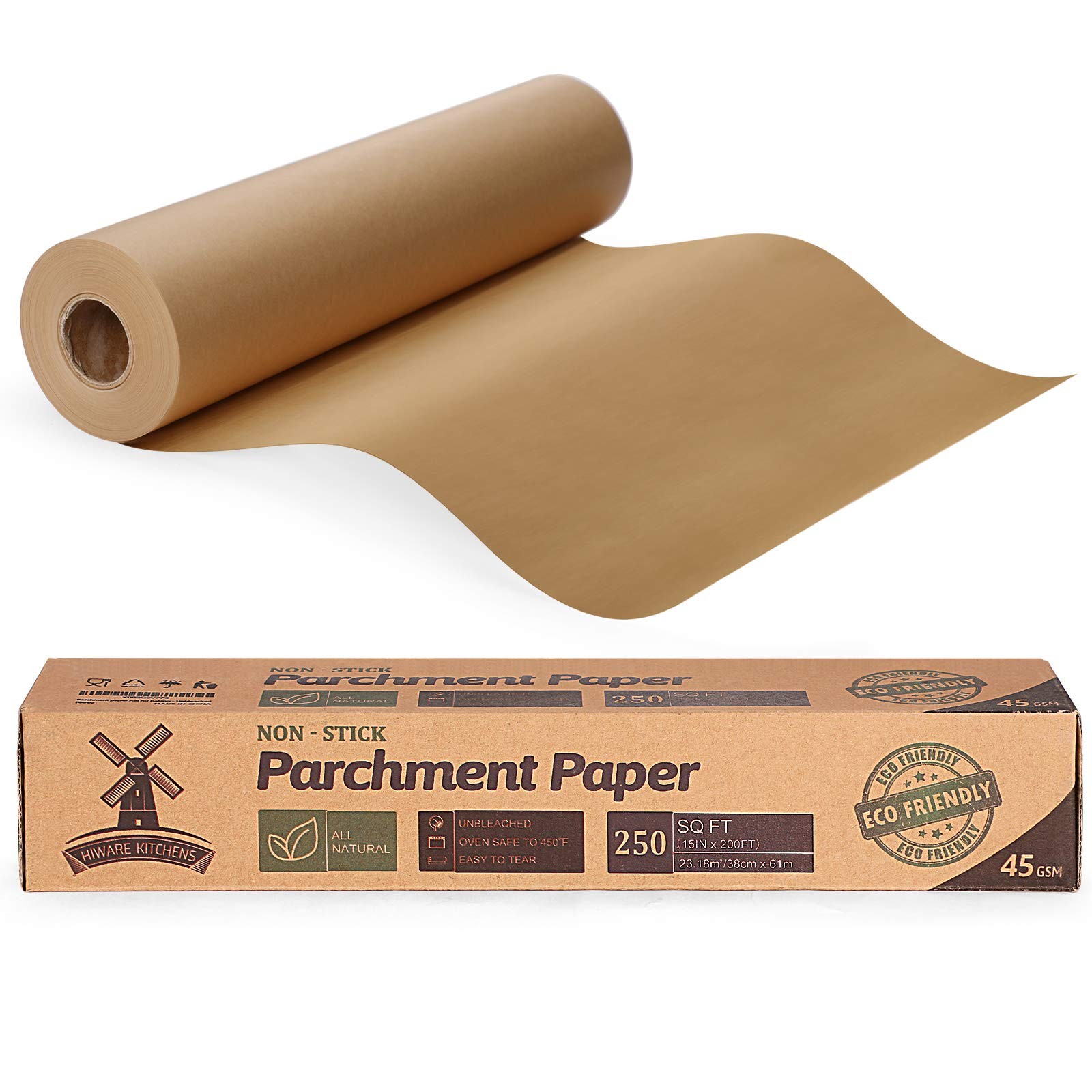 Unbleached 15 x 200 ft Parchment Baking Paper Roll - 250 Sq.Ft, gallery