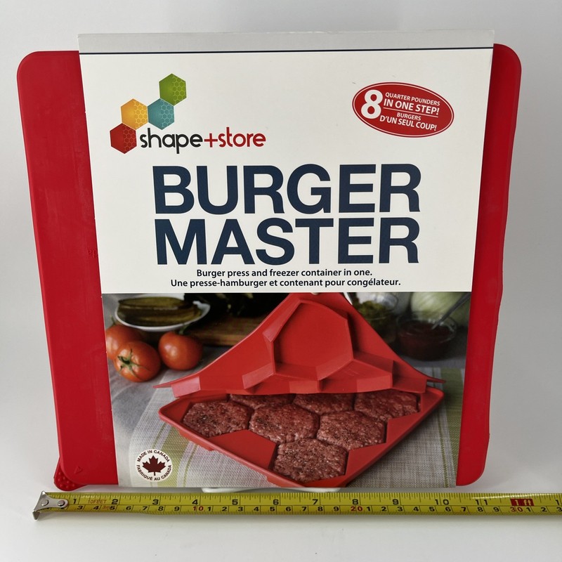 Burger Master 8-in-1 Quarter Pounder Burger Press & Freezer Container Silicone gallery