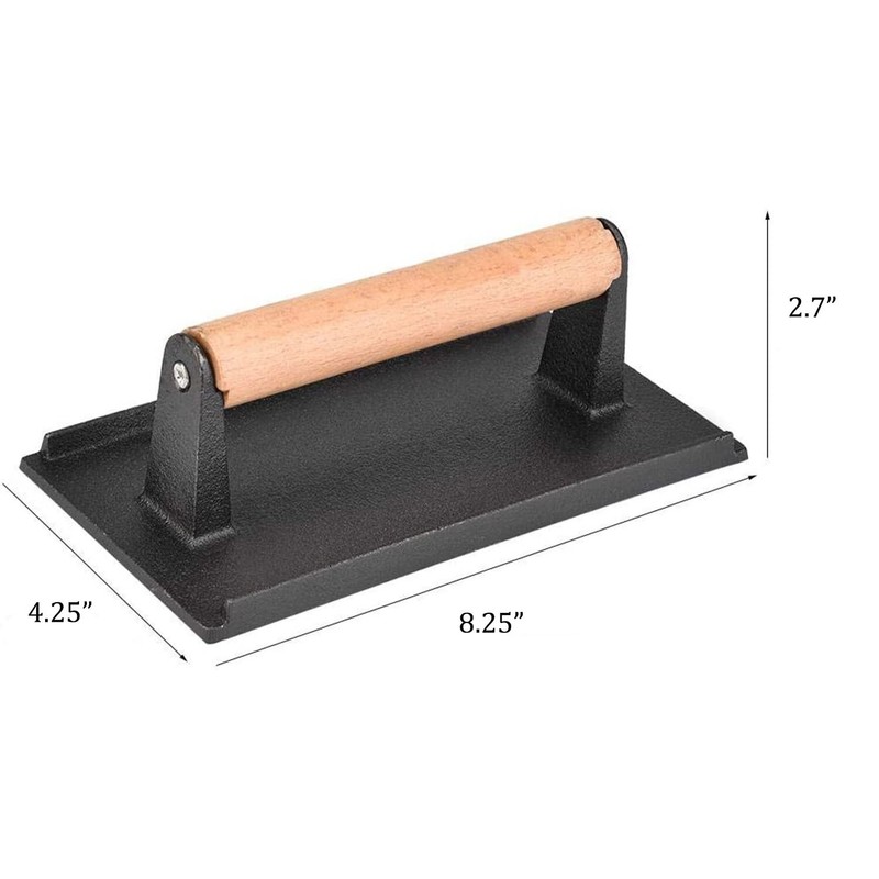 Cast Iron Steak Press Bacon Weight BBQ Hamburger Grills Meat Presser Skillet gallery