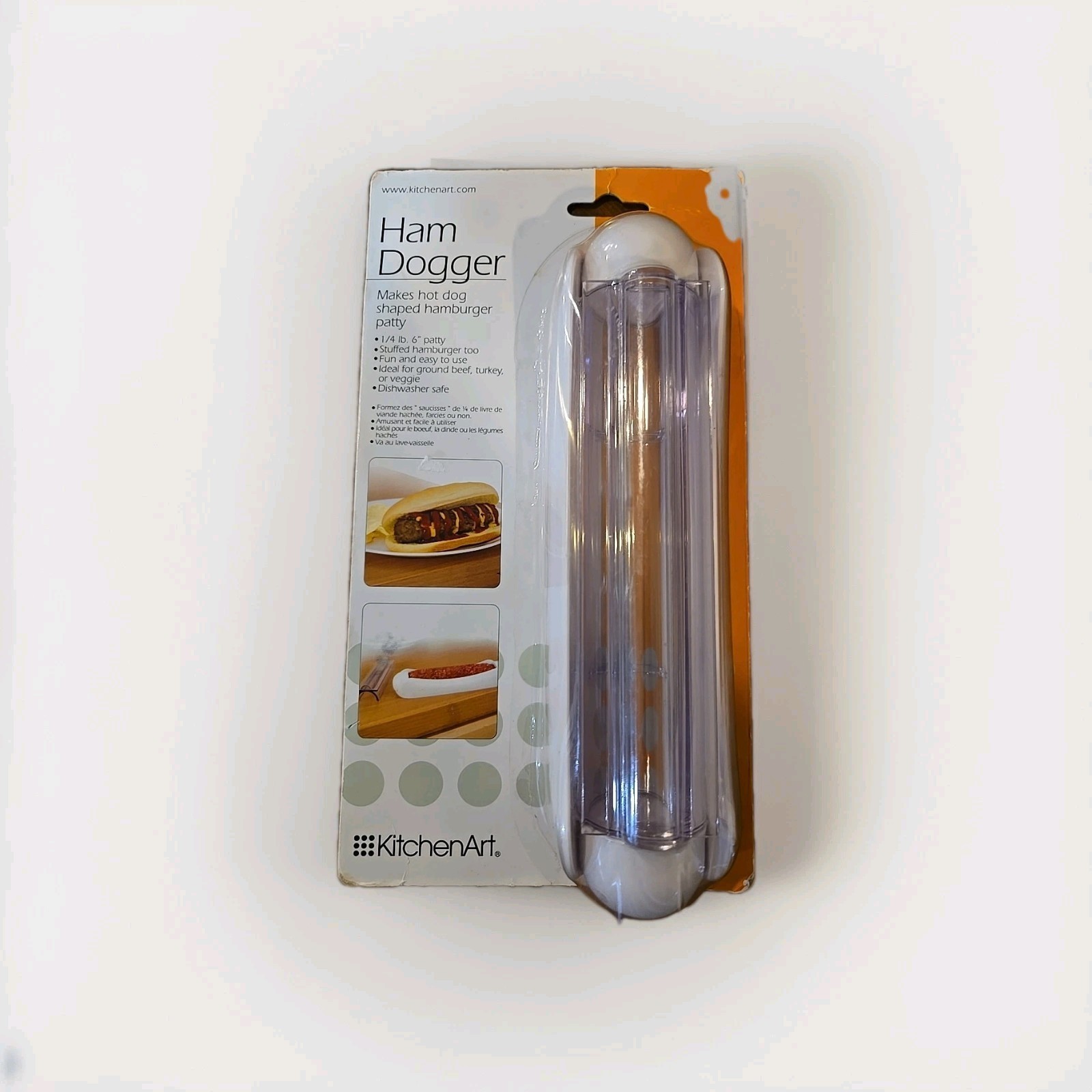 Kitchen Art Ham Dogger Hotdog Shaped Hamburger Patty Press Mold NEW gallery