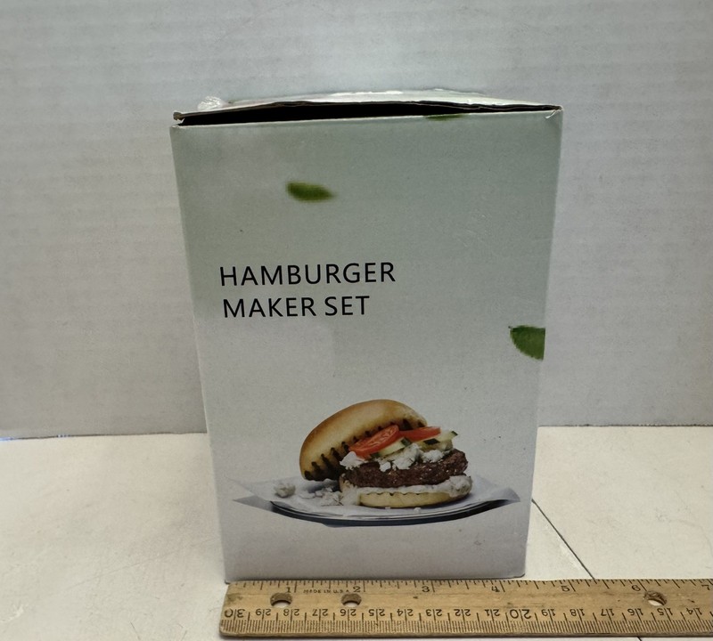 Miles Kimball Hamburger Maker Set Patty Press + 4 Storage Containers + Box gallery