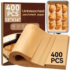 YUANYE 400PCS Parchment Paper Baking Sheets, 12″x16″ 12x16In, Brown