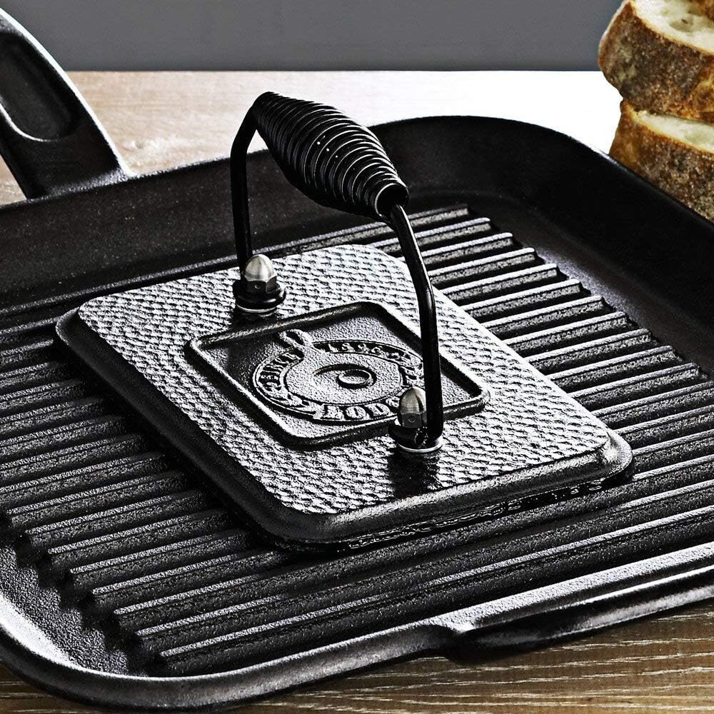 Lodge LGP3 Heavy-Duty Cast Iron Rectangle Grill Press for Bacon or Burgers gallery