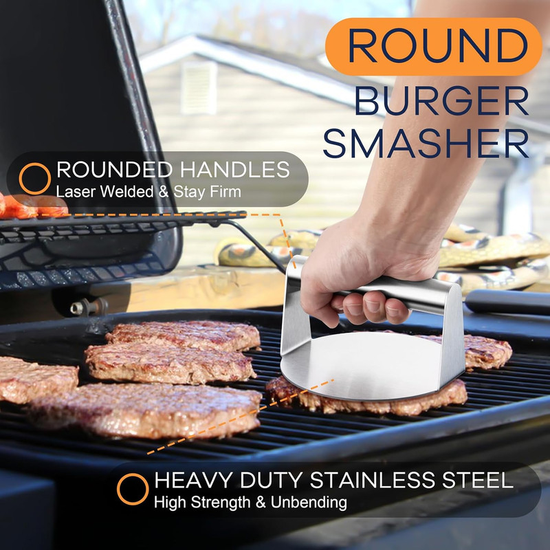 Leonyo Smashed Burger Kit, Large Burger Spatula, 5½ Inch Stainless Steel Burger gallery