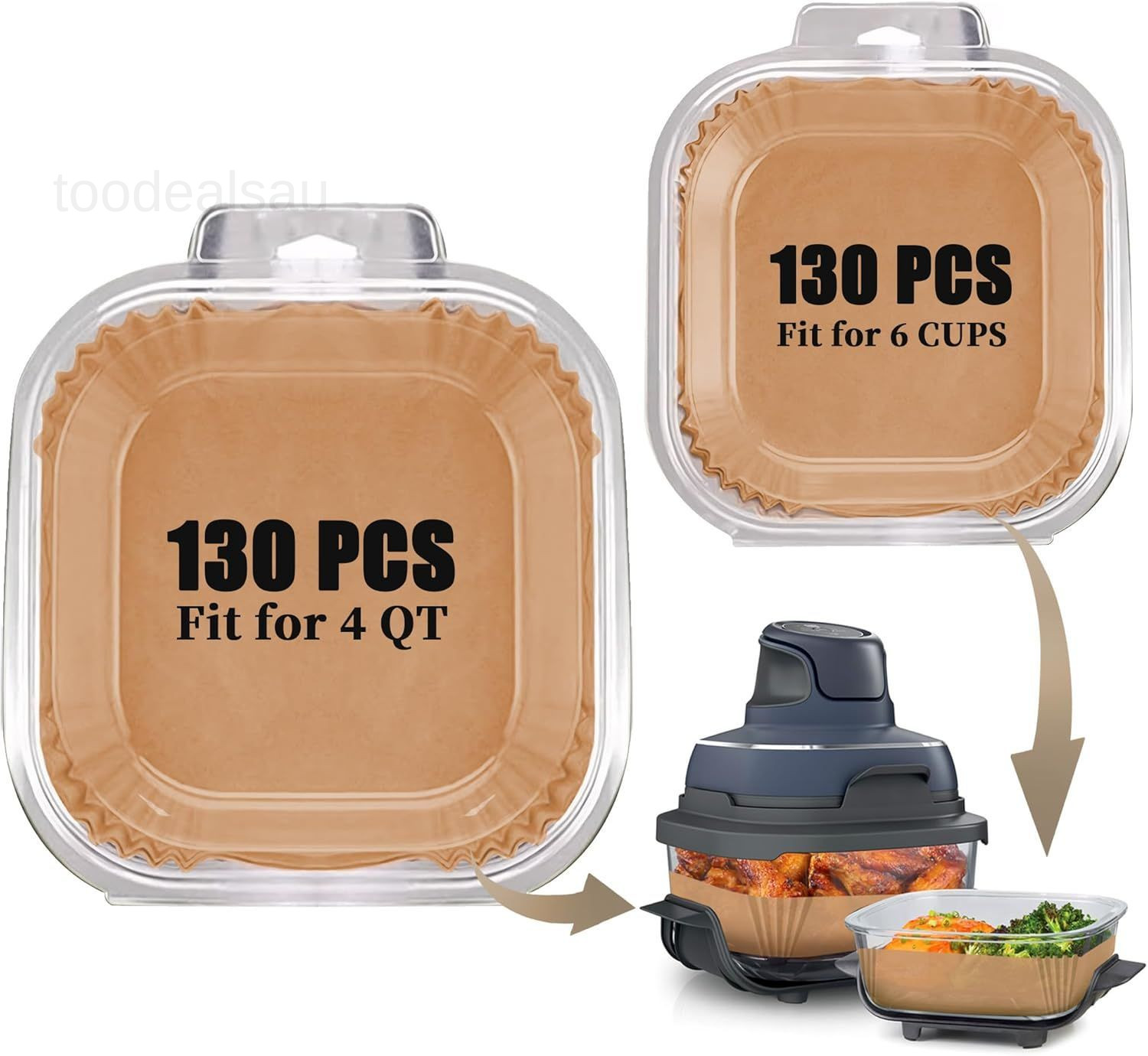 Air Fryer Liners Disposable for Ninja Crispi, 260 PCS Parchment Paper for Ninja gallery