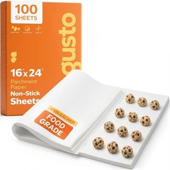 GUSTO [16 x 24 Inch – 100 Count] Pre-Cut Parchment 16 x 24 in (Sheet), White