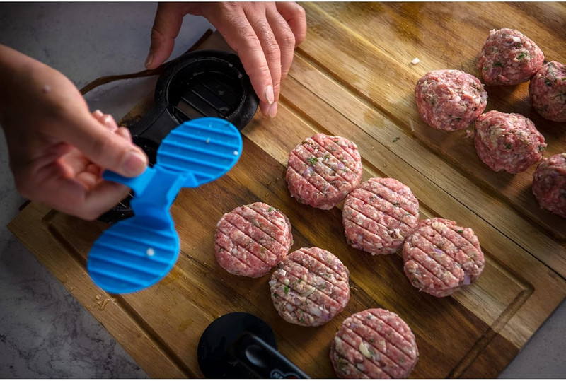Gourmet Burger Press Kit - Hamburger and Slide Press, Stuffed Burgers, Dishwashe gallery