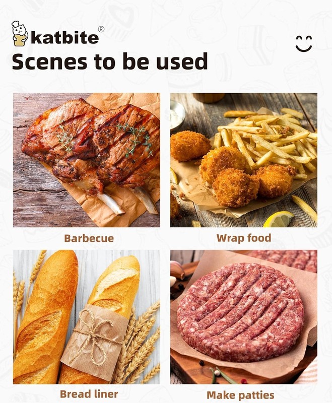 Versatile 300 Pack of 6x6 Inch Non-Stick Patty Paper - Eco-Friendly & Safe gallery