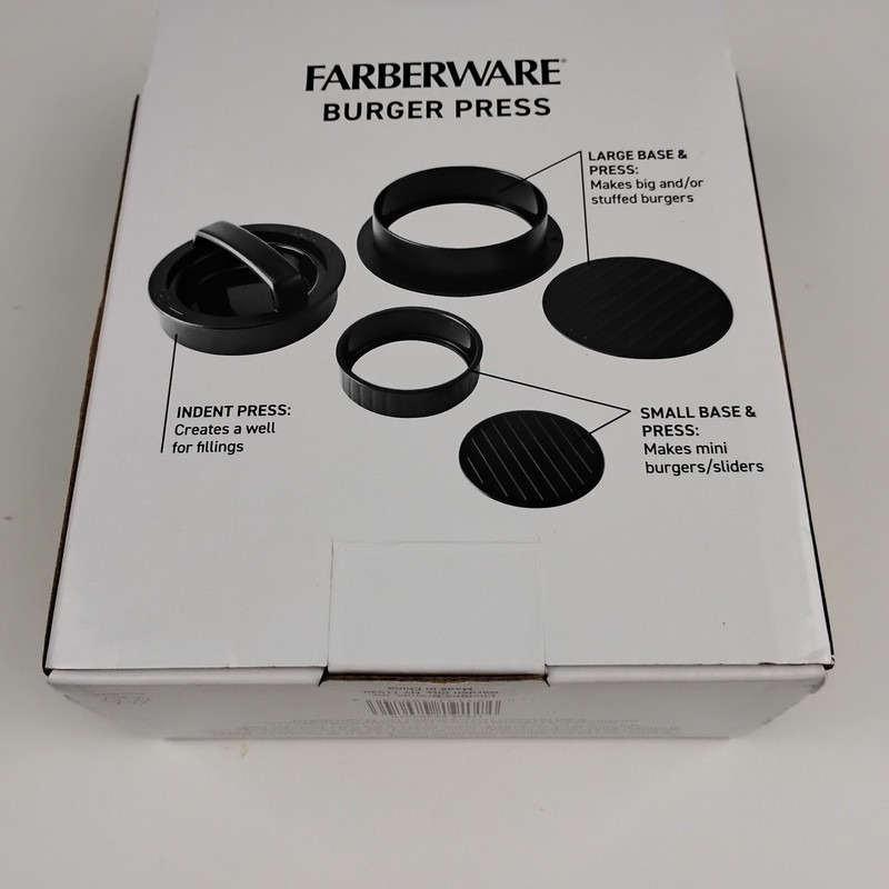Farberware Barbecue Burger Press-Black-Forms Perfect Burgers and Sliders gallery