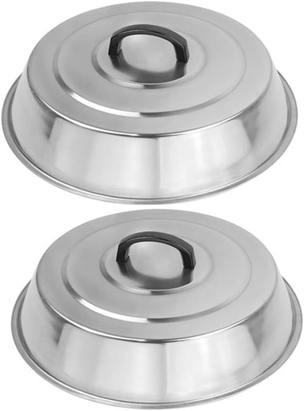 12 Inch Heavy Duty Cheese Melting Dome - Set of 2 Stainless Steel Grilling Lids gallery