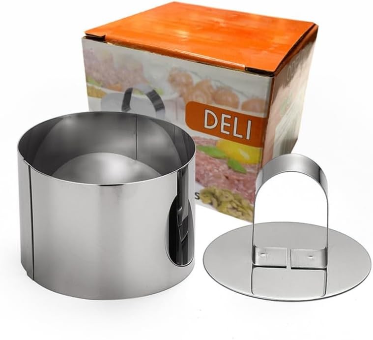 2 Sets Stainless Steel Multi-Function Meat Pie Mold & Hamburger Press Patty gallery