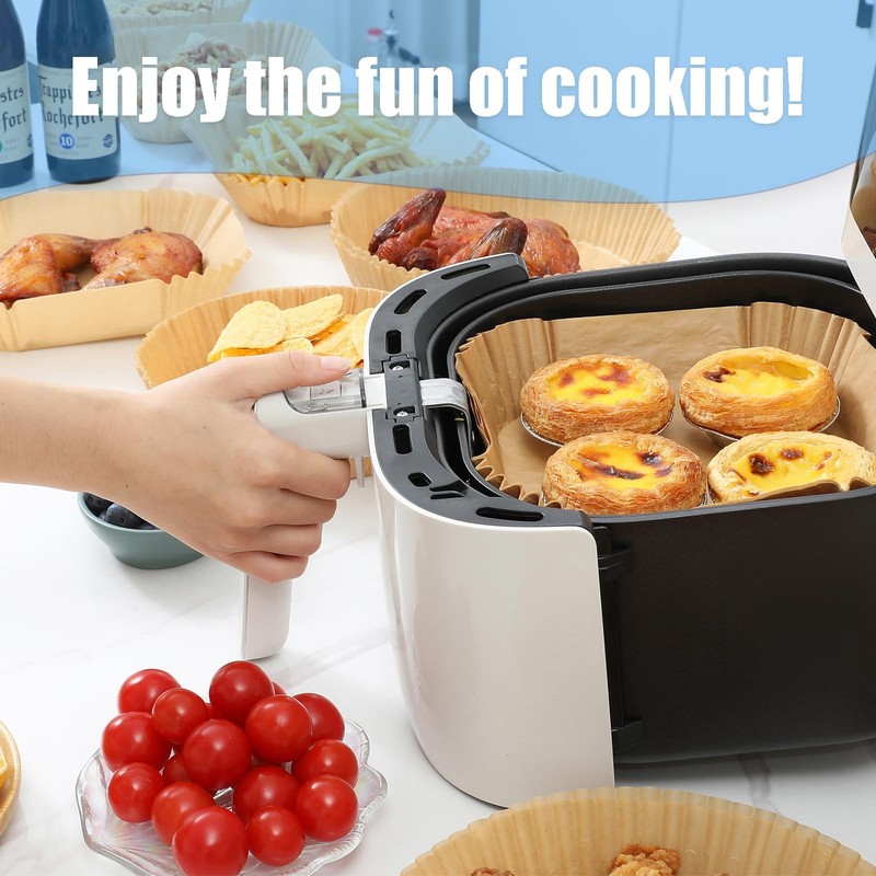 Somoga Thick Air Fryer Paper Liners Disposable 6.5inch-100PCS, Paper-Square gallery
