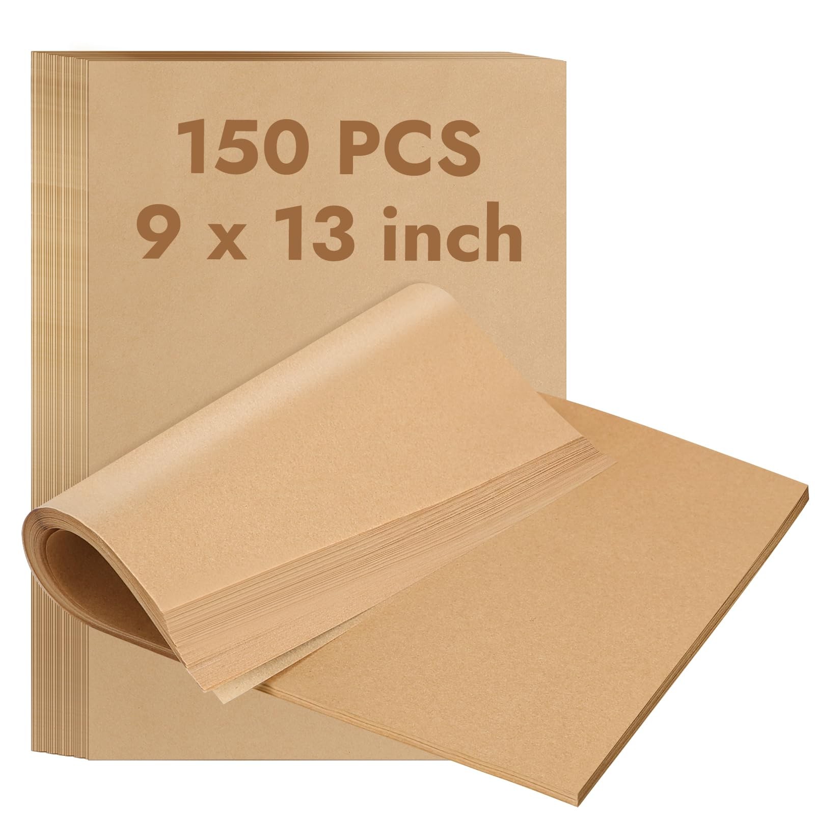 YQL 9x13 Inch 150PCS Unbleached Parchment Paper, Disposable Inch, Brown gallery