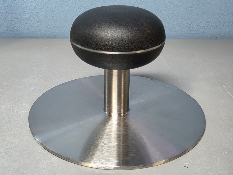 The Dom Burger Smasher 6" Stainless Steel Smashburger Press New gallery