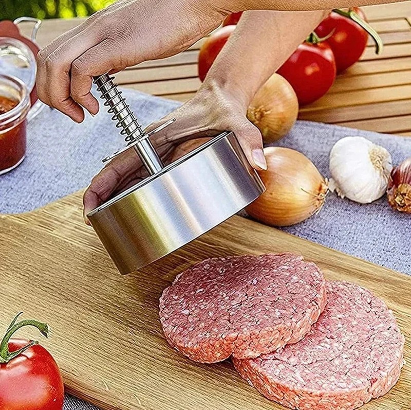 1pc 304 Stainless Steel Hamburger Patty Press Non-Stick Burger Maker gallery