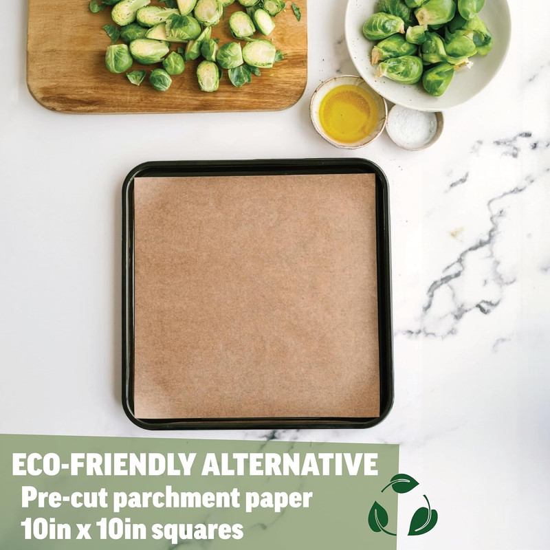 10X10 Parchment Paper Squares (200 Sheets), Unbleached, High Heat, Non-Stick, Pr gallery