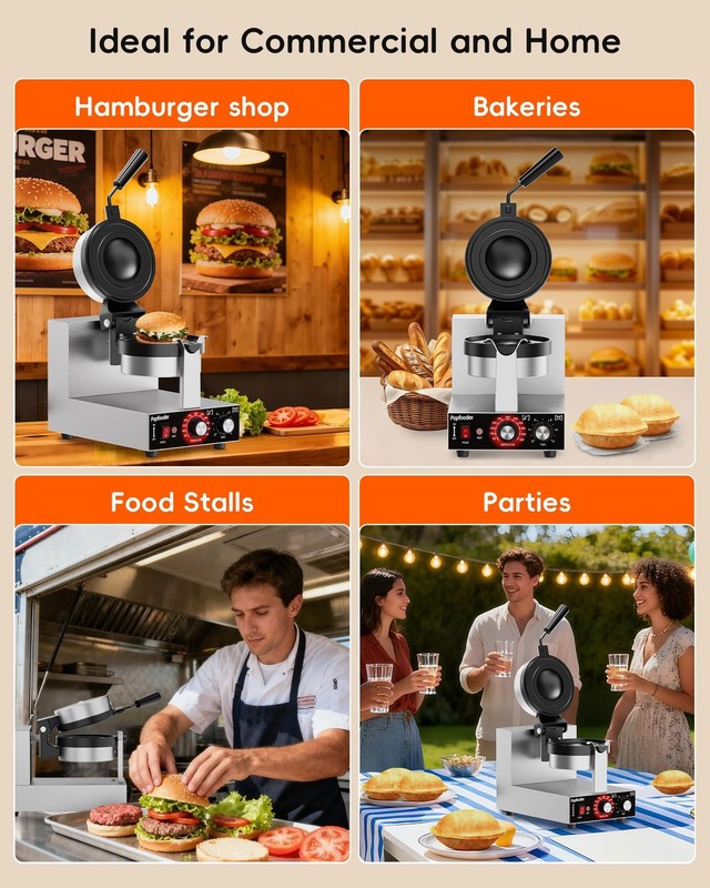 Ufo Burger Maker Machine, 110V Electric Ufo Sandwich Maker w/Adjustable Tempe... gallery