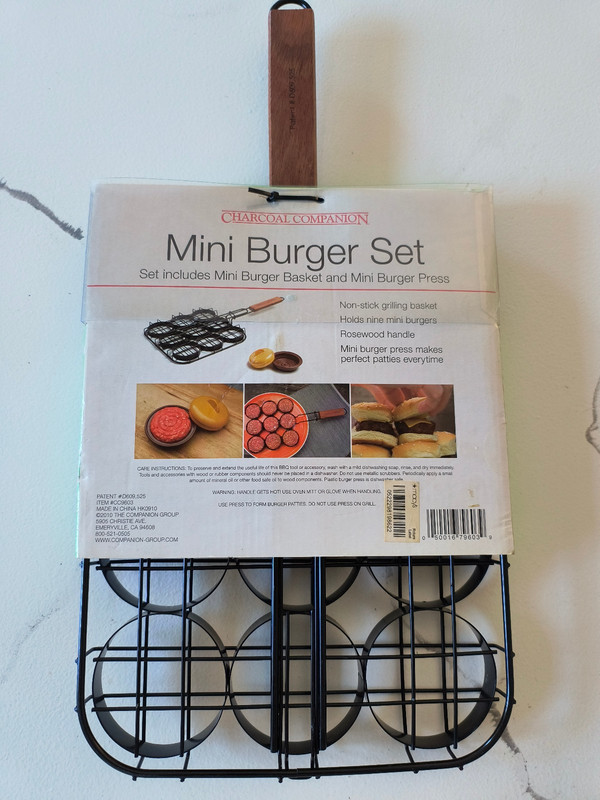 Charcoal Companion Grilled Sliders Mini Burger Set NOS gallery