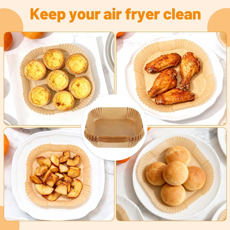 Air Fryer Liners Disposable Paper Liners, Square small, Yellow gallery