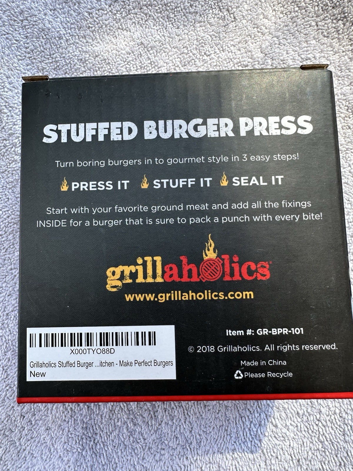 Grillaholics Stuffed Burger Press & Hamburger Maker - Non Stick Hamburger - NEW gallery