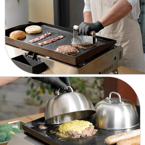 6PCS Burger Set, Cheese Melting Dome & Burger Press Kit, Basting Cover with gallery