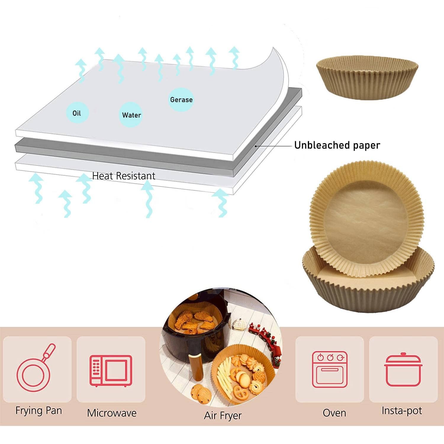 AAFEEN 100 Pcs Air Fryer Liners 6.3 Inches | Disposable Inches, Brown gallery