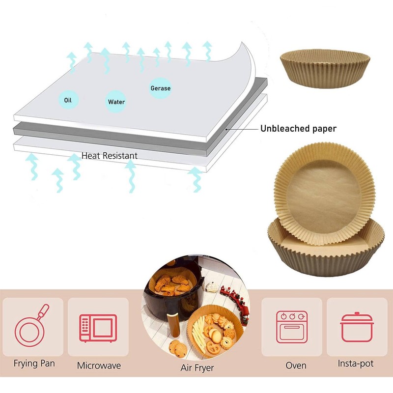 AAFEEN 100 Pcs Air Fryer Liners 6.3 Inches | Disposable Inches, Brown gallery