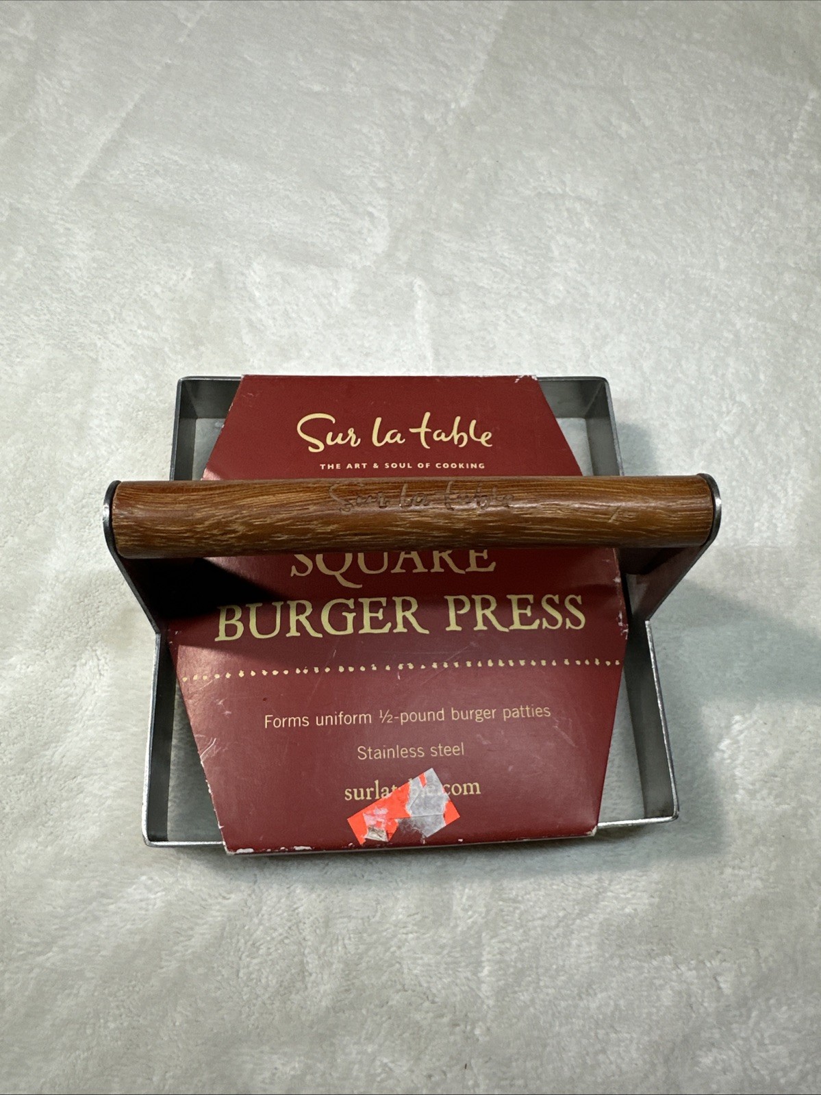 Sur La Table Square Burger Press Stainless Steel Brand New Unused 1/2 Lb Patties gallery