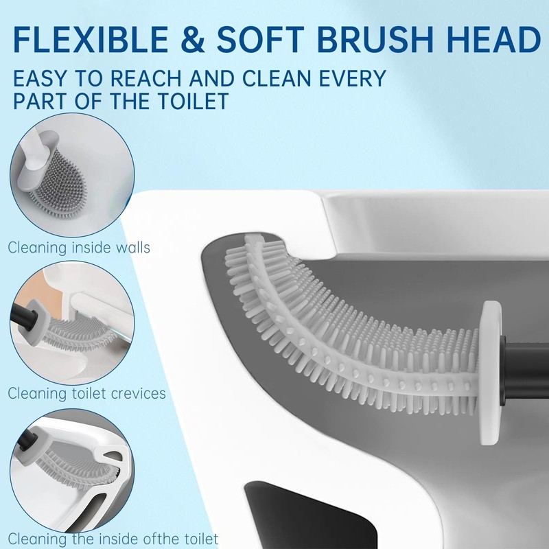 TEITEAI RV Toilet Bowl Brush - Silicone Bristles, Gentle on Toilets | Wall-Mo... gallery