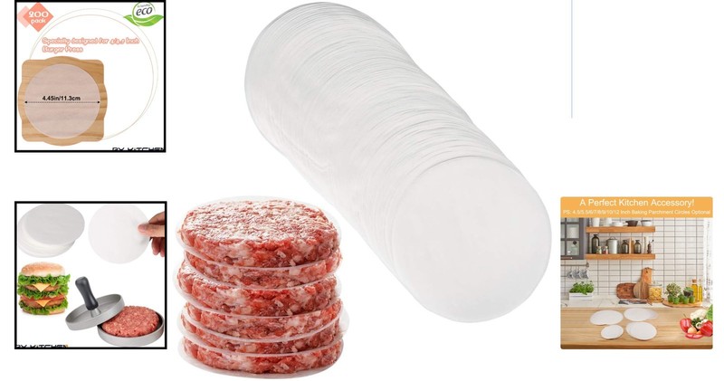 Versatile 4.5 Inch Baking Parchment Rounds - Perfect for Patties, Cookies & More gallery