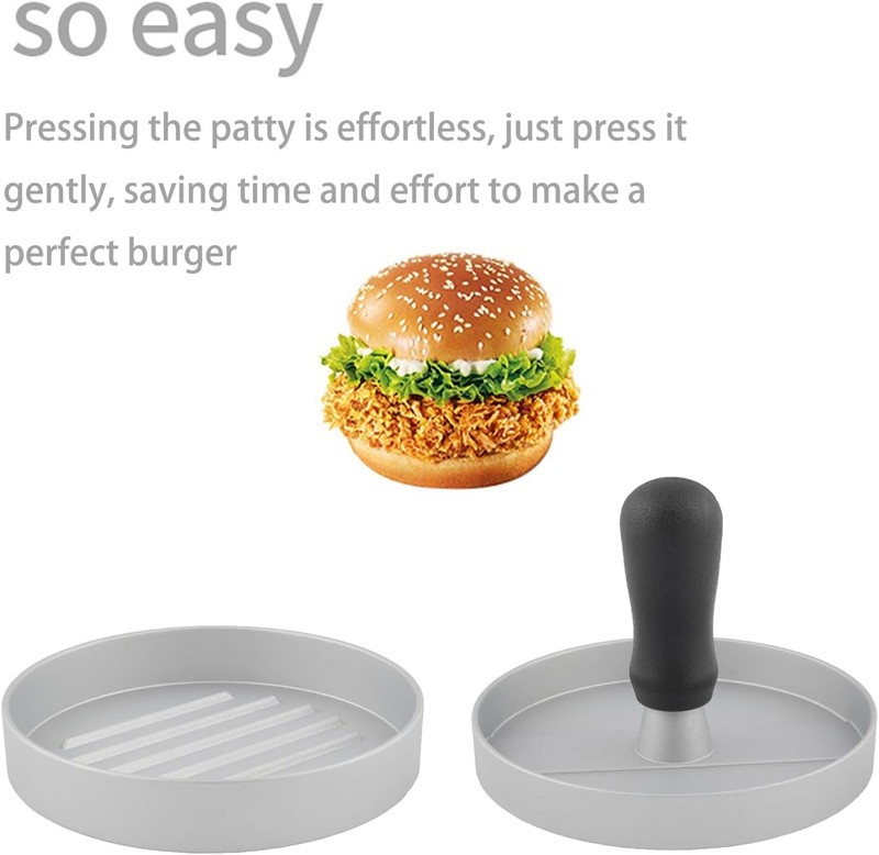 Aluminum Burger Press Patty Maker with 200 Non Stick Papers Dishwasher Safe gallery