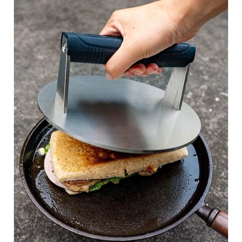 Stainless Steel Burger Press Meat Weight Even Cooking Bacon Steak Fish Panini US gallery