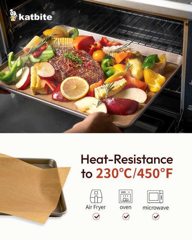 Katbite Unbleached Parchment Paper Baking Sheets, 12"x16"-120, 12"x16"-120 gallery