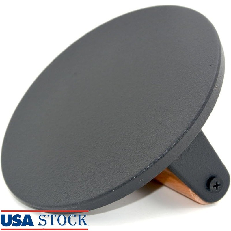 Cast Iron Flat Press Cooking Tool W/ Wooden Handle Easy Clean Ideal Grilling New gallery