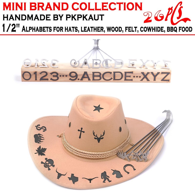 PKPKAUT 26Pcs Mini 1/2" Branding Irons, Alphabet Custom Wood Branding Iron Pe... gallery